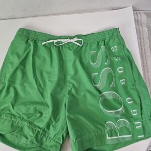 Hugo Boss Killfish Green Swim Shorts Size XL Beachy Coastal Preppy
